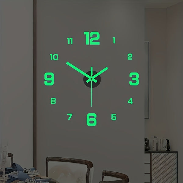 NONZHU 3D LED Wall Clock Luminous Silent  Stylish